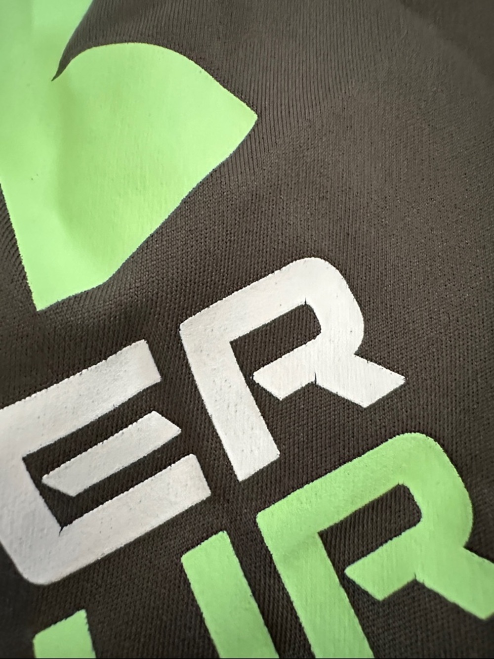 Under Armour Gray Tee and Olive Shorts with Neon Green Logo - Picture 8 of 10